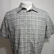 NWT 511 Tactical Covert Shirt Mens Size Medium Gray Plaid Zip Pockets Snap Front
