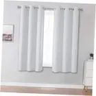 Short Curtains for Small Windows 38"W x 45"L (Pack of 2) Greyish White