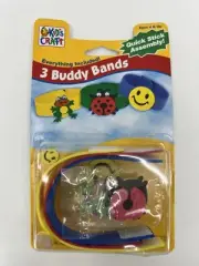 KIDS CRAFT 3 BUDDY BANDS VTG 1998 BRACELET KIT NOSTALGIC SEALED GRUNGE POP ART