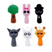 Catzon 6Pcs Game Plush Toys Soft Stuffed Animal Pillow Figure Doll Birthday Gifts for Adult Kids-A