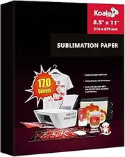 Koala 170 Sheets Sublimation Paper 8.5x11 for Heat Transfer DIY Gift Compatible with Epson Sawgrass Ricoh HP Canon Inkjet Printer with Sublimation Ink