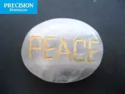 PEACE Natural Rose Quartz Amulet Gemstone Cabochon Crystal Healing Pocket Stone