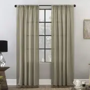 Clean Window Waffle Texture Anti-Dust Curtain Panels (2) Kelsi/Linen 52 x 84 NWT