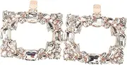 [NIYANGLE] 2pcs Rhinestone Clip Shoe Charms Elegant Shoe Buckles for Weddings Parties More Versatile Decoration for Heels Flats Boots Detachable Pearl Style Accessories