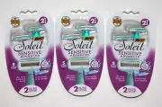 LOT (3) BIC SOLEIL SENSITIVE ADVANCED 5-BLADES WOMEN'S DISPOSABLE RAZORS