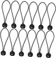 MAGICLULU 12pcs Elastic Rope Bungee Straps Heavy Duty Bungee Cords with Hooks Small Bungee Cords with Balls Bungee Balls Black Bungee Cords with Hooks Ball Bungee Tarp Clips Rubber Band