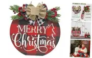 Merry Christmas Wreath for Front Door,Merry Christmas Sign Front for Door