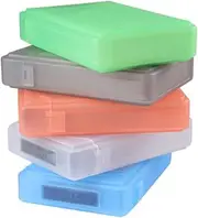 Homoyoyo 5pcs Hard Drive Protection Case Durable Plastic Storage Box for Organizing Hard Disks White Blue Green Orange Grey Easy to Use Drop Resistant Design