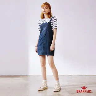 BRAPPERS 女款 Boy friend系列-全棉牛仔吊帶短裙-深藍