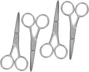 Mikinona Professional Eyebrow Scissors Set 4pcs Stainless Steel Beauty Scissors Trim Nose Hair Beards Eyelashes Compact