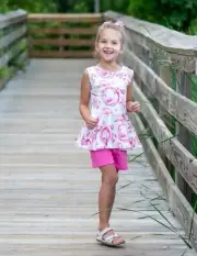 Pink Mermaid Print - Little Girls Tunic Set - Matching Sets - Sizes 18m - 10y