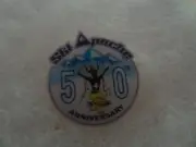 Button Lapel pin Ski Apache 50th anniversary ski resort area