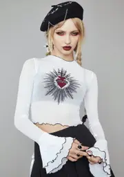 [Widow] My Caged Heart Mesh Crop Top