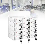 Transparent Cell Phone Locker, 6/15/20/35 Slot Acrylic Cell Phone Locker, Wall Mounted Cell Phone Safe with Keys for Factory Workshop,15Slots