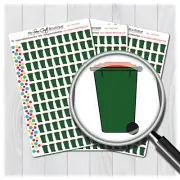 Wheelie Bin Planner Stickers for Diary Calendars, Journals & Scrapbooking