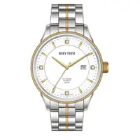 在飛比找PChome24h購物優惠-RHYTHM日本麗聲 城市生活品味日期顯示石英女錶腕錶-金/