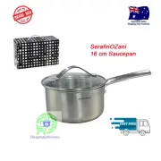 Serafino Zani Italy 16cm Saucepan Stainless Steel with Glass Lid