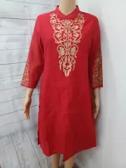 Women multicolor lawn Kurta Kurti Pakistani indian US Tunic Top shalwar kameez M