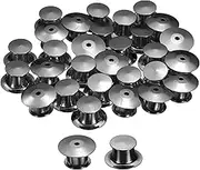 uxcell 40Pcs Metal Locking Pin Backs, Pin Keepers Locking Clasp Flat Head Clamp Needle Back Lock for DIY Brooch Crafts Badges Enamel Lapel, Metallic Black