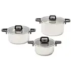 WESTINGHOUSE 3 PIECE POTS SET STAINLESS STEEL INDUCTION GAS ELECTRIC COOKWARE