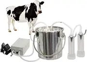 3L/7L/14L Milking Machine for Goats Cows Pulsation Vacuum Pump Milker Portable Livestock Milking Equipment for Farm Household (14L, for Goats)