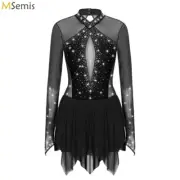 2025 Women's Metallic Gymnastic Leotards Dress Rhythmic Gymnastics Bodysuit