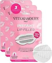 Vitamasques Instant Lip Filler for Plumped Lips in 30 Mins by - Vegan Collagen, Multi-Molecular Hyaluronic Acid & 400 Dissolving Micro-Dart Technology for Instant & Long-Lasting Results