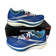 Saucony Women's S10687-30 Endorphin Pro 2 Running Sneaker Shoes, Royal/White