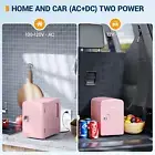 Mini Fridge, 4 Liter/6 Can AC/DC Portable Thermoelectric Cooler and Warmer ,Pink