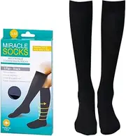 [Sock Exchange] Compression Socks, Anti-Fatigue Travel Flight Socks for Women & Men Circulation, Women's Flat Knit Knee Socks, Soft Breathable Cotton Blend Women’s Calf Socks