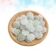10PCS Natural Jade Flower Shape Loose Beads Flat Gemstone Spacer Beads for