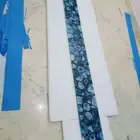 White Marble Center Blue Agate Console Kitchen Slab Top Handmade Interior Decor