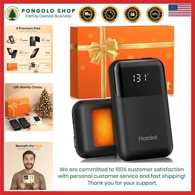 Rechargeable Electric Hand Warmer with Gift Box - 4 Heating Levels & LED Display