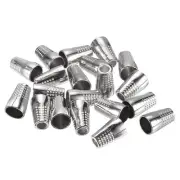 20pcs Bell Stopper Rope Cord Ends Lock Toggle Clips For Drawstrings, Silver