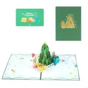Unique Christmas Tree Card 3D Blessing Card with Colorful Cover Holiday Gre