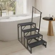 Step Ladder Porch Steps with Handrails Portable Step Stool for Travel Trailer