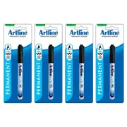 4PK Artline 1.0mm Bullet Nib Freezer Bag Marker Pen Plastic Food/Container Black