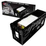 Long Comic Bin - Holds 300 Bagged & Boarded Comics | Stackable Plastic Storage
