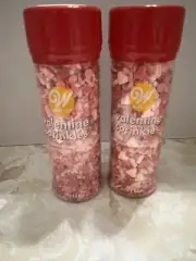 2 Wilton ~ Valentine's Day Sprinkles Hearts Mix Decorations 4 oz Bottles