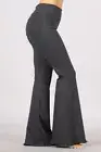 Chatoyant Flared Bell Pants With Frayed Fringe Charcoal Small