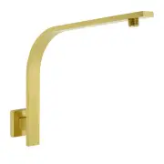 Brushed Gold Cubic Square Wall Mounted High Rise Gooseneck Arm For Shower Head