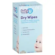 Baby U Dry Wipes 100 Pack Fragrance Free Biodegradable Nappies Soft Cleanser