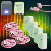 4X 4 USB PORT HUB AC WALL ADAPTER+10FT CABLE POWER CHARGER SYNC PINK GALAXY TAB