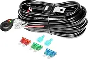 SKYWORLD Wiring Harness Kit 1 Cable 10ft for LED Work Light Strip 12V Cable On/Off Switch Relay Wiring Harness Kit for ATV Off-Road Vehicle UTV