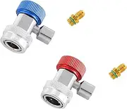 R134 A/C Low/High Adjustable Quick Connector Air Conditioning Coupler Adapter with 1/4" Male Flare