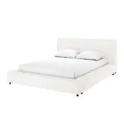 Molly Boucle Platform Bed Frame - Cream White
