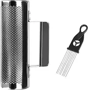 Metal Guiro Instrument, 8" 3" Stainless Steel Dominicana Guira Shaker Latin Percussion Guiro Instrument with Scraper for Live Performance