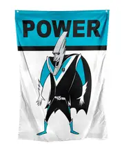 Port Adelaide Power AFL Retro Mascot Design Wall Flag Banner