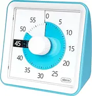 Visual Timer with Protective Case, 60-Minute Countdown Timer for Kids Autism ADHD Classroom Home Office, Countdown Clock for Teaching Work, Pomodoro Timer for Time Management Education, Sky Blue