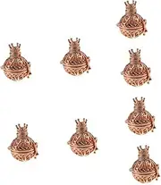 [SEWACC] 8 Pcs Pendant Diffuser Necklace Diffuser Locket Rhinestone Jewelry Rose Gold Decor Humidifier Diffuser Aromatherapy Perfume Cage Pearl Decor Aroma Diffuser Charms Rhinestones